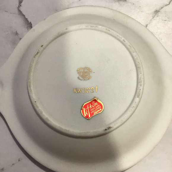 VINTAGE REPLACEMENT SIGNED LEFTON KW3221 FLORAL TRINKET BOWL - Picture 3 of 3